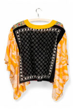 Floral Patchwork Orange Bloom Top Floral Patchwork Orange Bloom Top