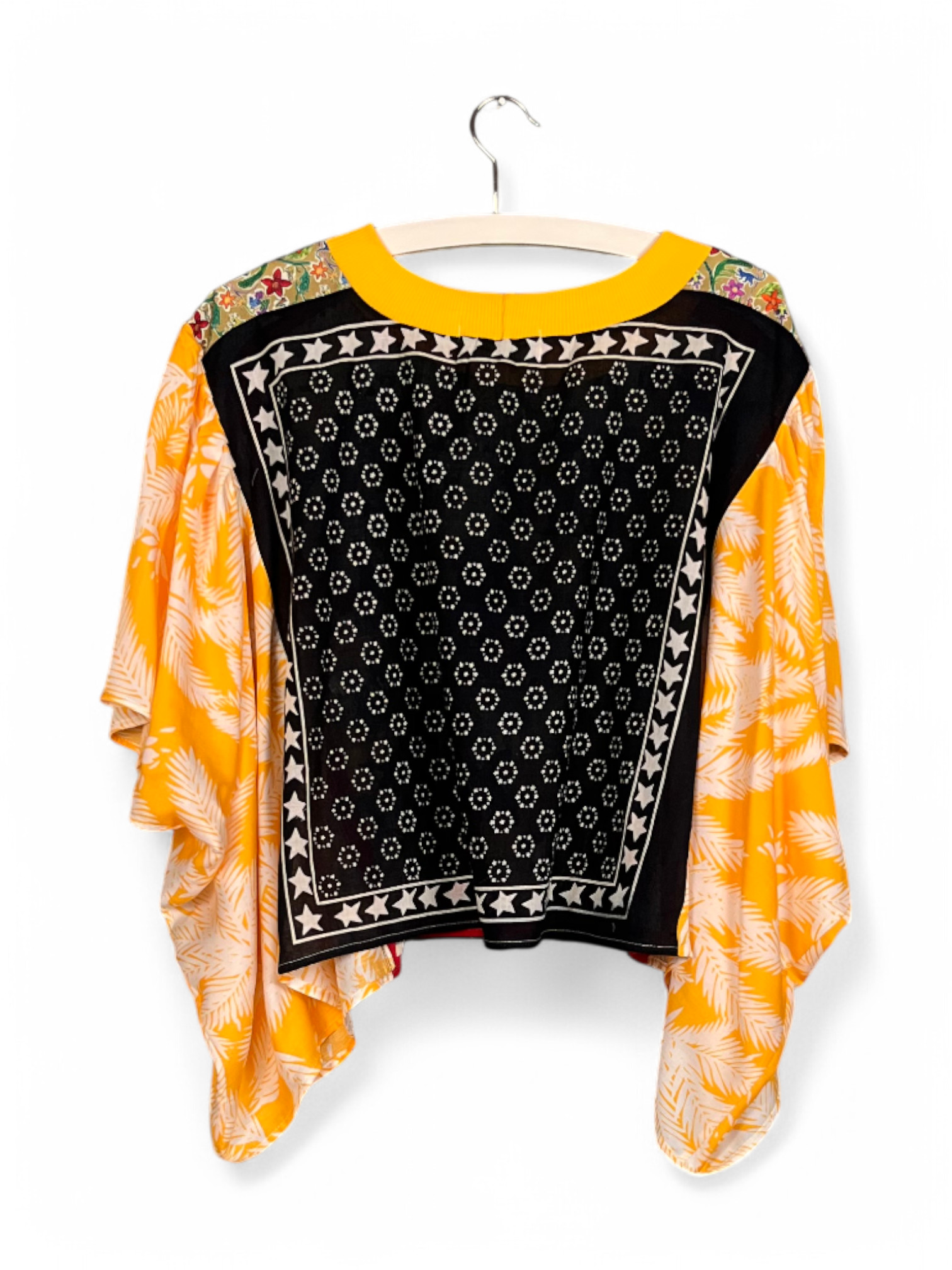 Floral Patchwork Orange Bloom Top Floral Patchwork Orange Bloom Top