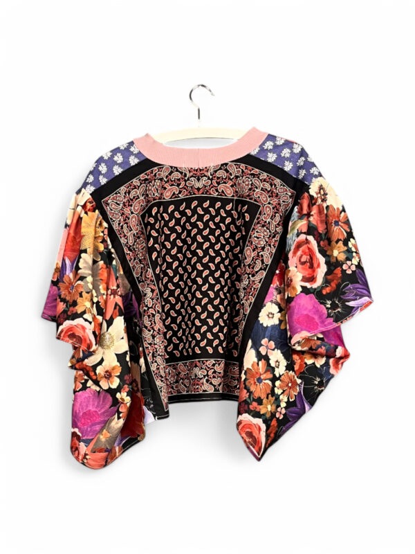 Floral Patchwork Orange Bloom Top Floral Patchwork Orange Bloom Top