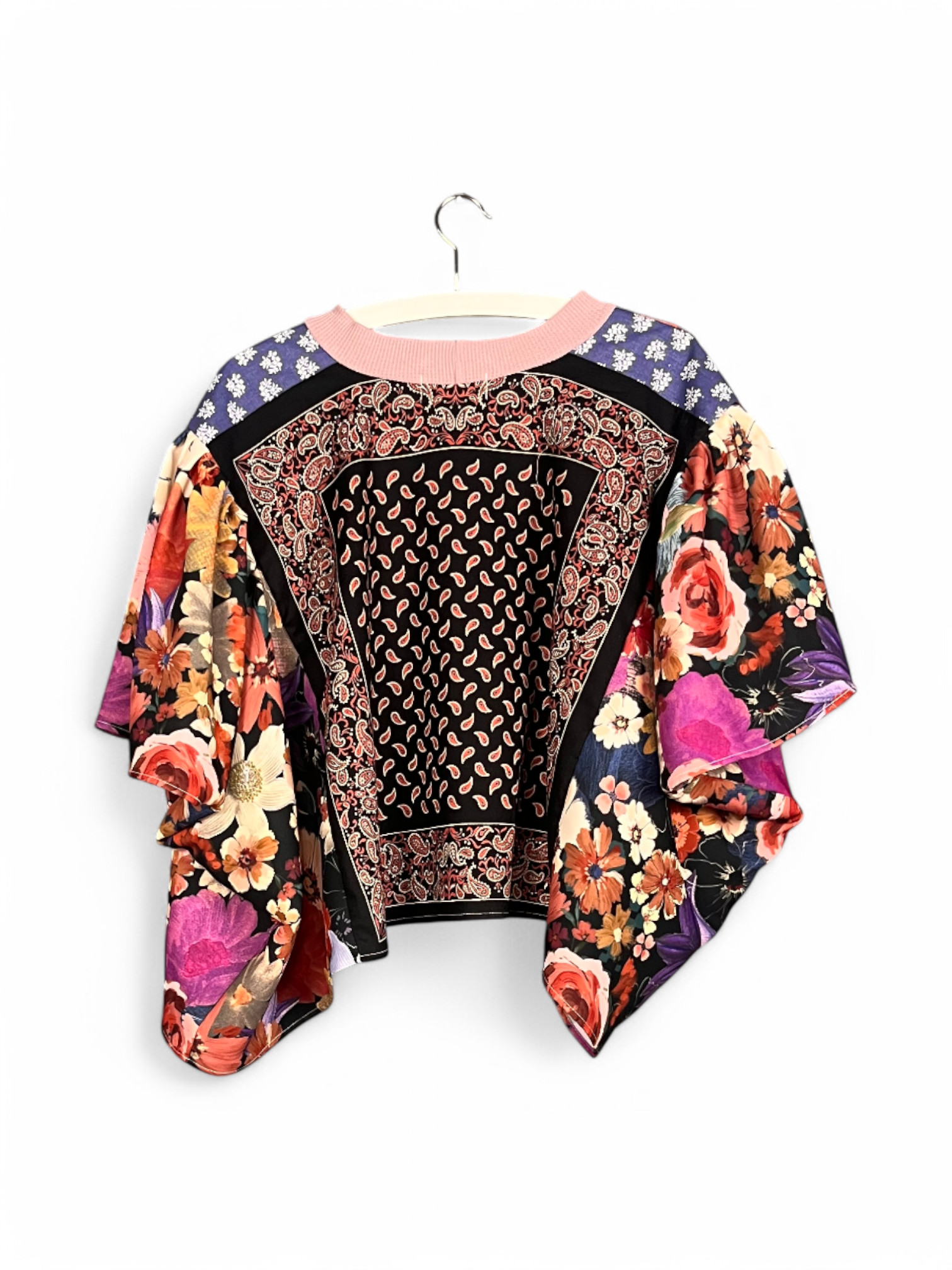 Floral Patchwork Orange Bloom Top Floral Patchwork Orange Bloom Top