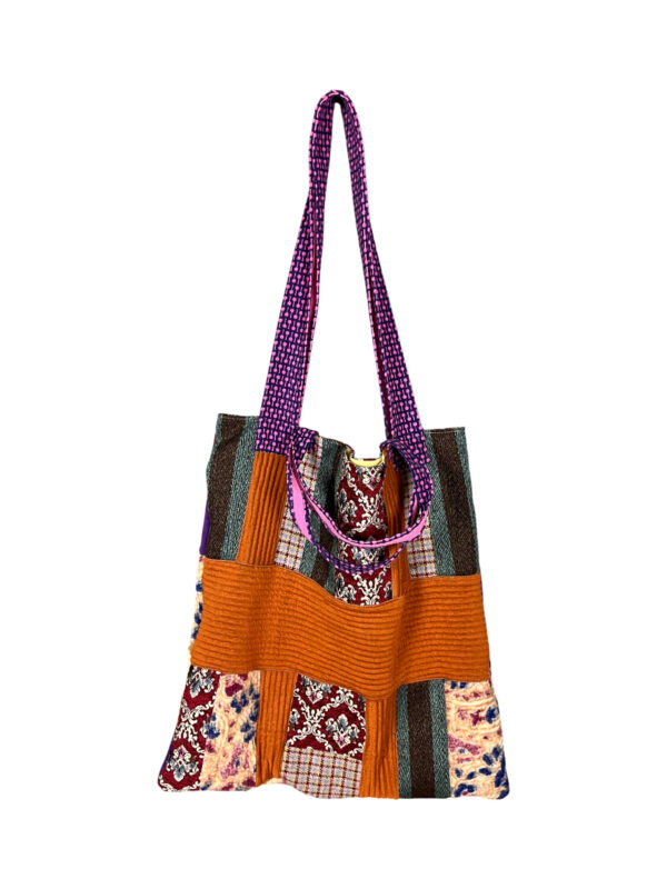 Upcycled Patchwork Tote Folk Romance