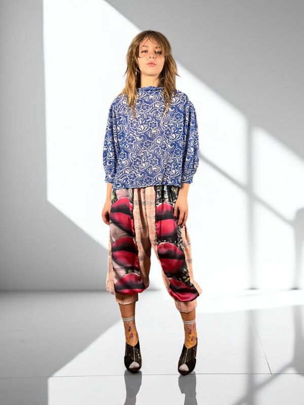 Blue Floral Top with Sunset Back Print Blue Floral Top with Sunset Back Print