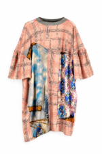 Asymmetric Printed Dress in Soft Pink Mosaic Asymmetric Printed Dress in Soft Pink Mosaic