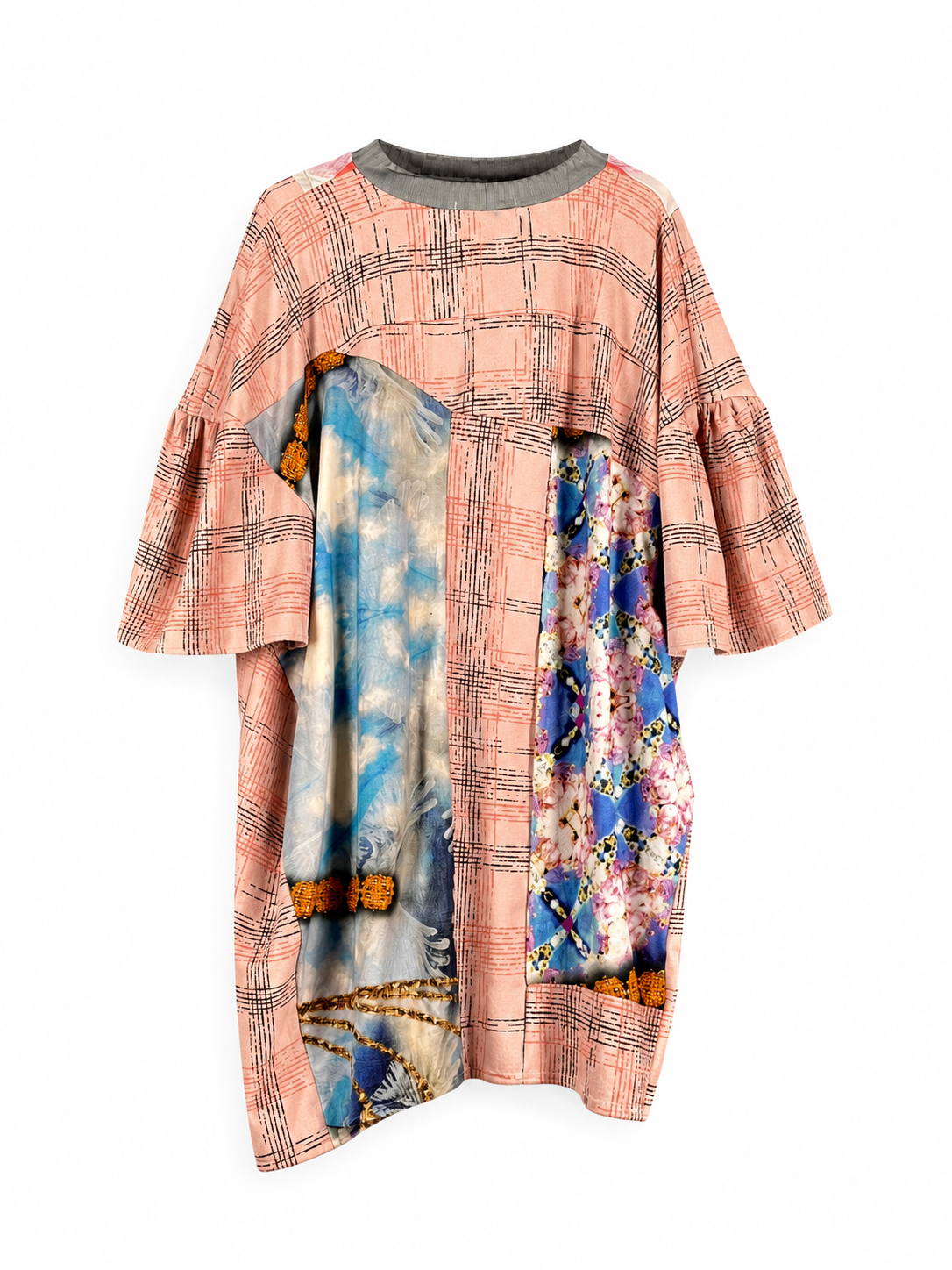 Asymmetric Printed Dress in Soft Pink Mosaic Asymmetric Printed Dress in Soft Pink Mosaic