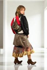 Floral Patchwork Dress Blue Bandana Front Floral Patchwork Dress Blue Bandana Front