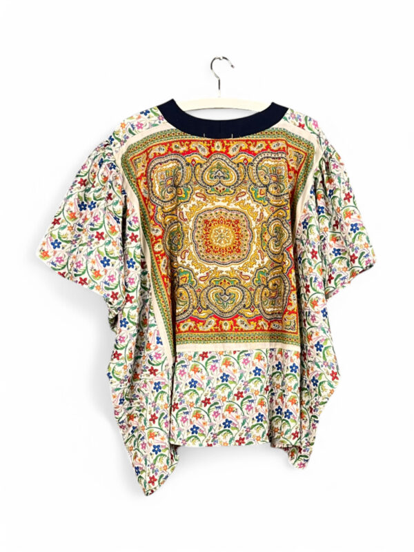Floral Patchwork Orange Bloom Top Floral Patchwork Orange Bloom Top