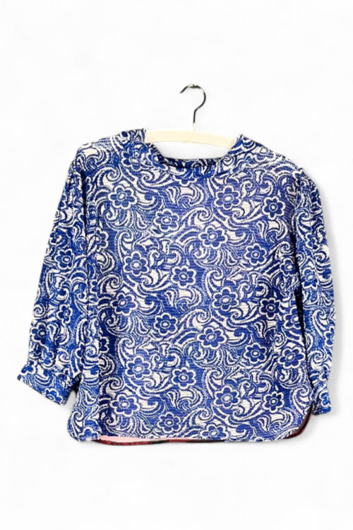 Blue Floral Top with Sunset Back Print Blue Floral Top with Sunset Back Print