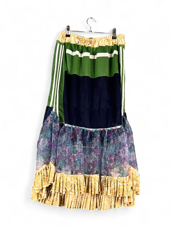 Patchwork Mesh Skirt Green Navy Floral Patchwork Mesh Skirt Green Navy Floral