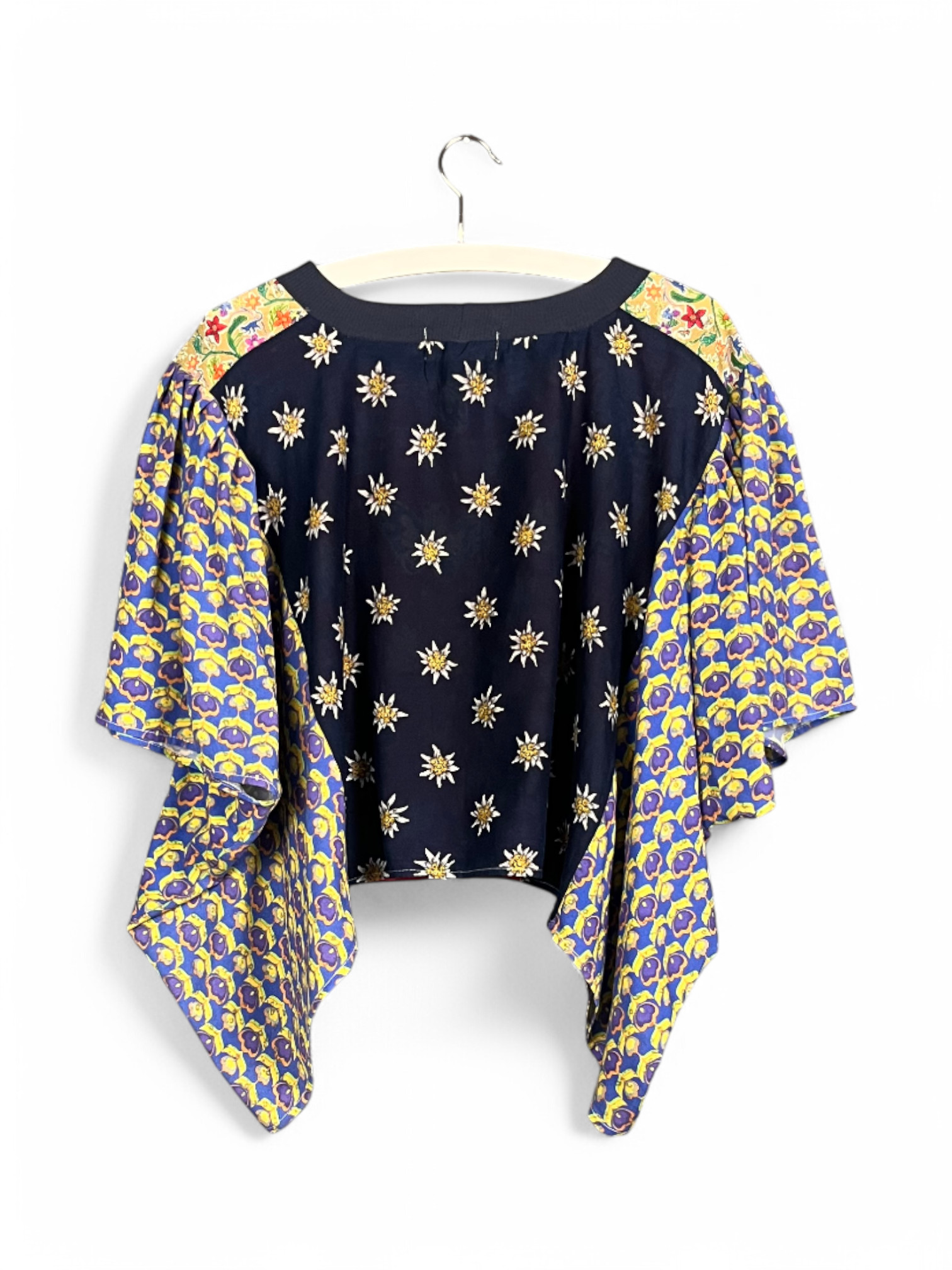 Floral Patchwork Orange Bloom Top Floral Patchwork Orange Bloom Top