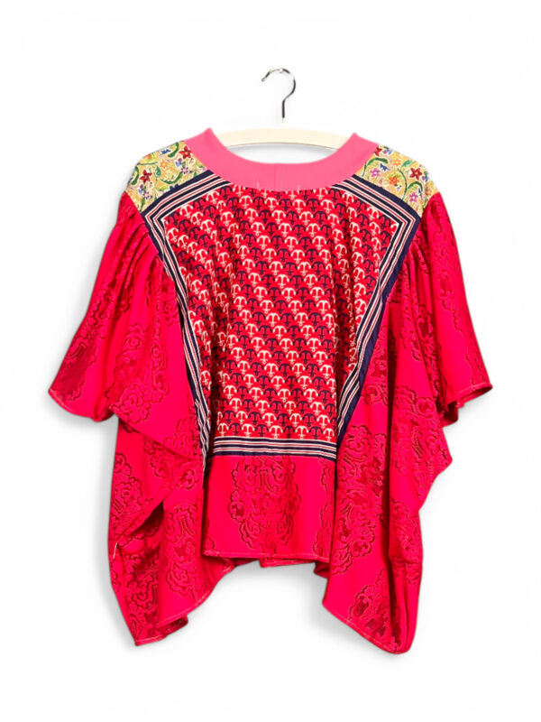 Floral Patchwork Orange Bloom Top Floral Patchwork Orange Bloom Top