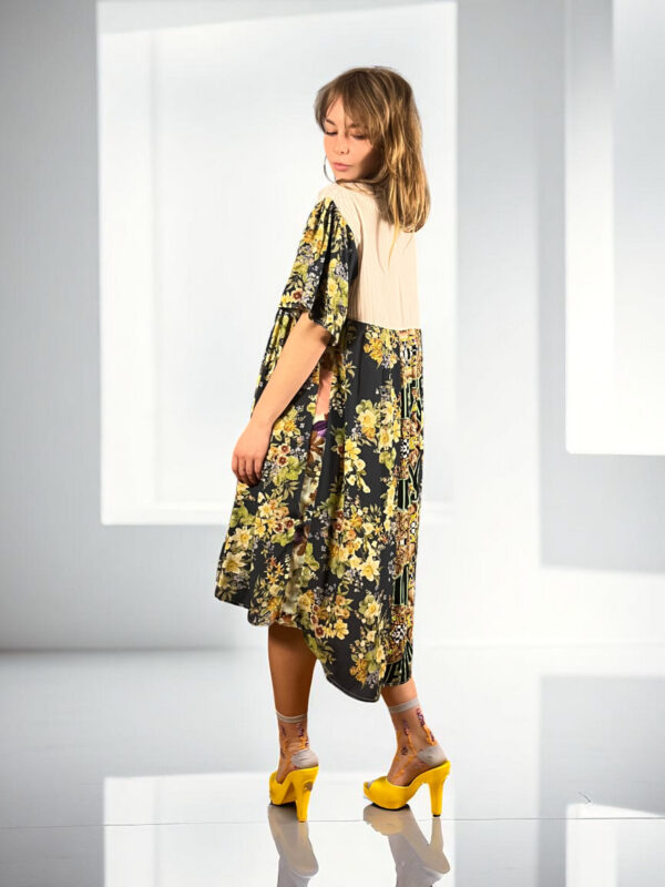 Floral Graphic Collage Dress