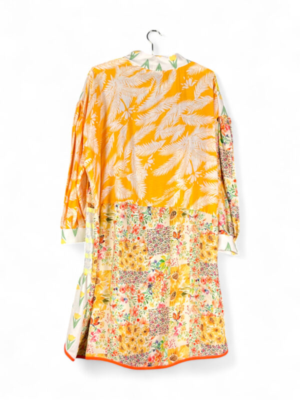 Patchwork Print Dress Yellow Garden Fantasy Patchwork Print Dress Yellow Garden Fantasy