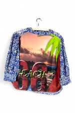 Blue Floral Top with Sunset Back Print Blue Floral Top with Sunset Back Print