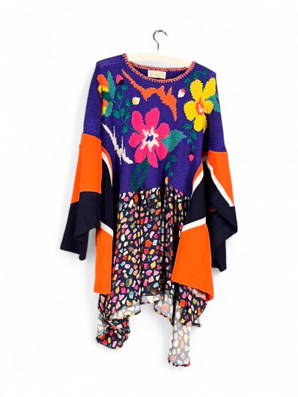 Upcycled Floral Sports Dress Purple Orange Upcycled Floral Sports Dress Purple Orange