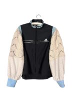 Upcycled Adidas Jacket With Knit Sleeves Upcycled Adidas Jacket With Knit Sleeves