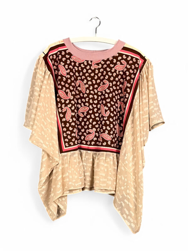 Floral Patchwork Orange Bloom Top