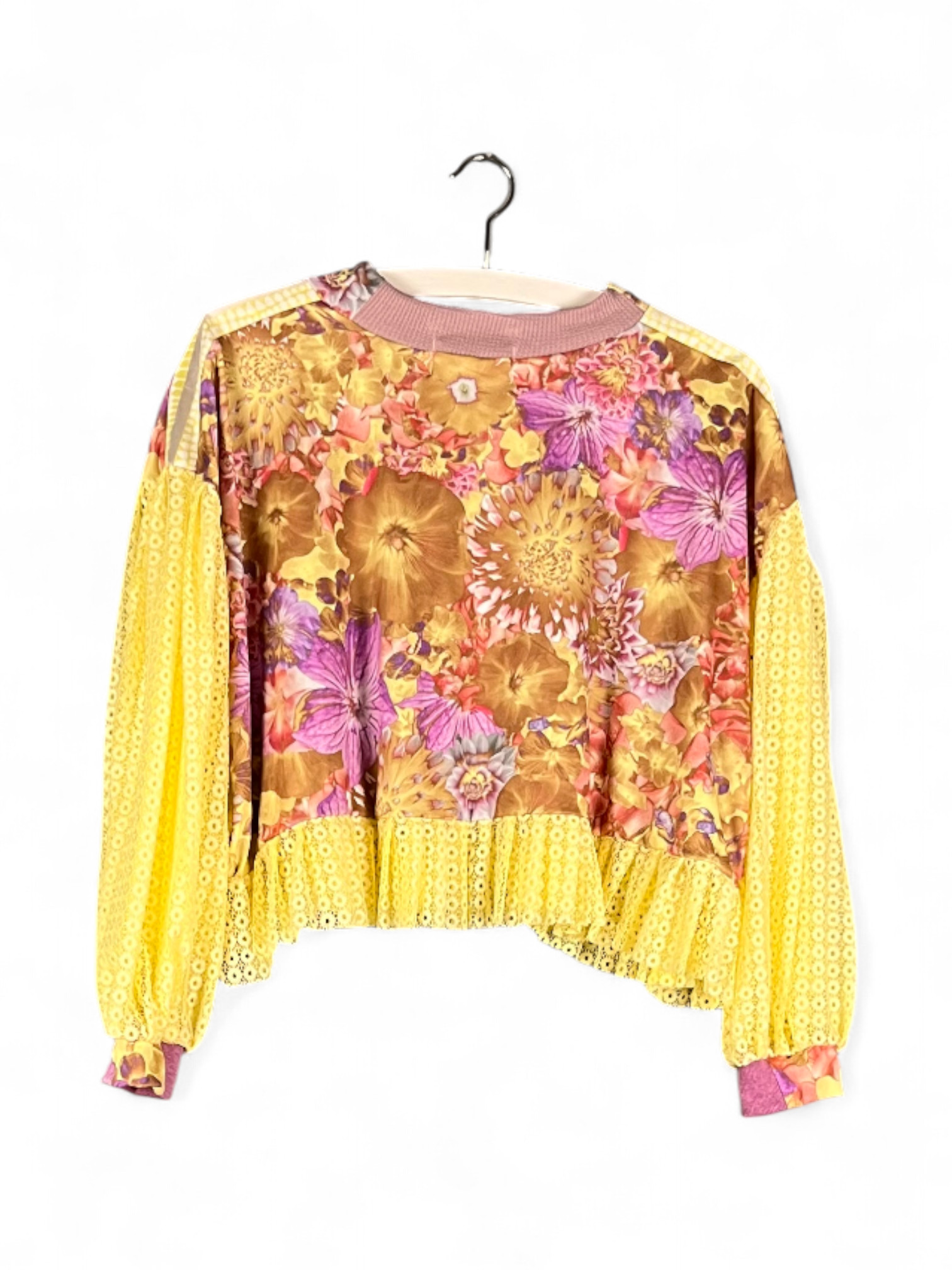 Yellow Floral U Circular Top Yellow Floral U Circular Top