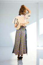 Lips Print Maxi Skirt Red Pink