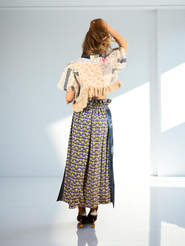 Lips Print Maxi Skirt Red Pink