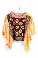 Floral Patchwork Orange Bloom Top Floral Patchwork Orange Bloom Top