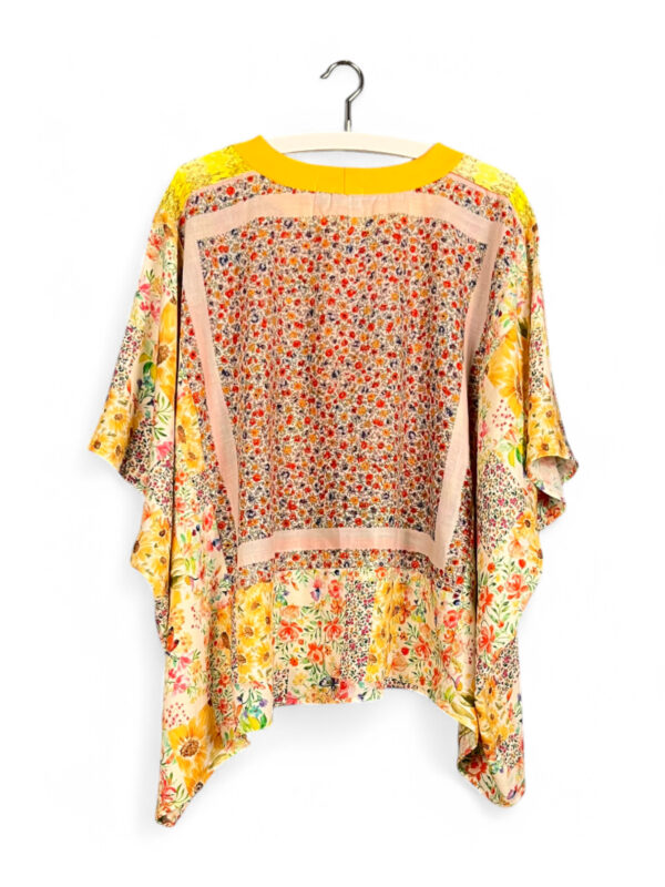 Floral Patchwork Orange Bloom Top