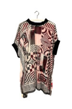 Upcycled Vintage Scarf Top Red Garden Mesh Upcycled Vintage Scarf Top Red Garden Mesh