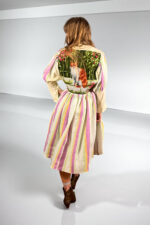 Striped Cat Garden Shirt Dress