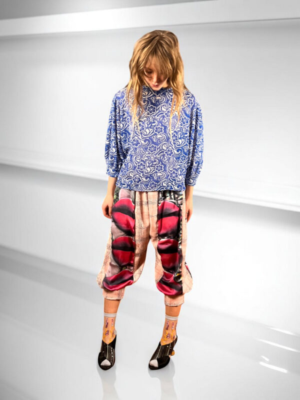 Blue Floral Top with Sunset Back Print Blue Floral Top with Sunset Back Print