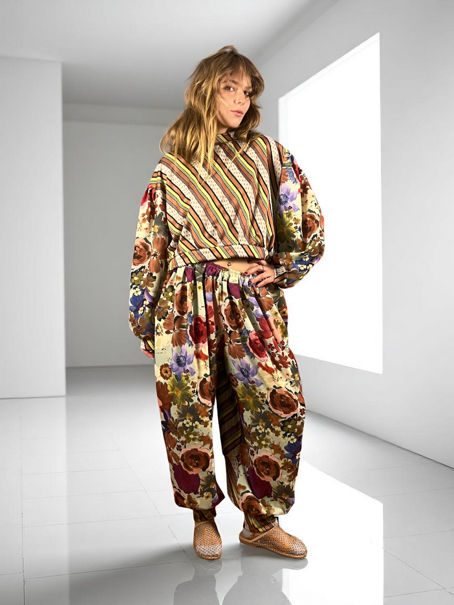 Bandana Patchwork Top in Blue and Floral Mix Bandana Patchwork Top in Blue and Floral Mix