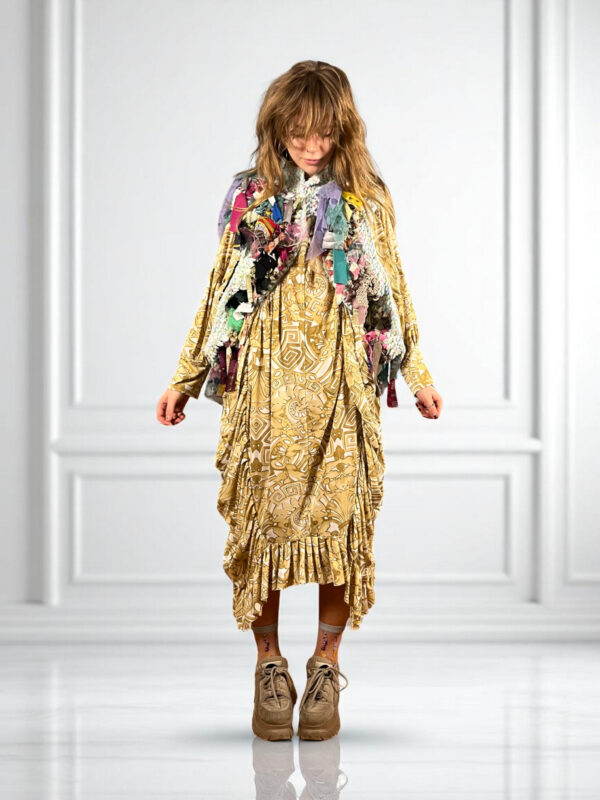 Upcycled Rag Sculpture Bolero Multicolor Upcycled Rag Sculpture Bolero Multicolor