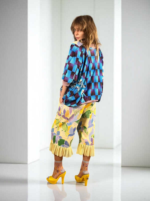 Bandana Patchwork Top in Blue and Floral Mix