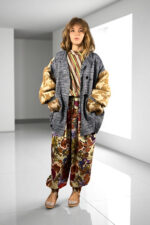 Bandana Patchwork Top in Blue and Floral Mix