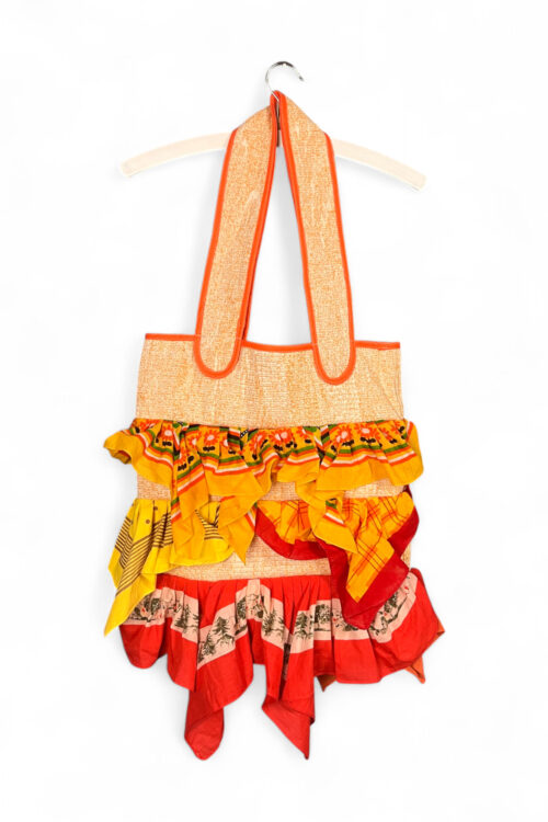 Scarf Tote Bag Orange Yellow Red Ruffled