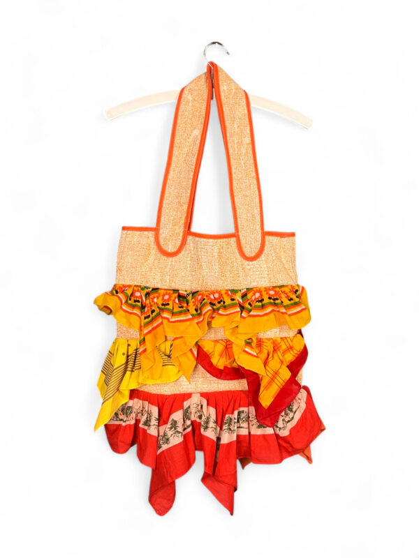 Scarf Tote Bag Orange Yellow Red Ruffled Scarf Tote Bag Orange Yellow Red Ruffled