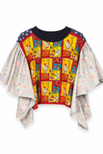 Vintage Scarf Top Red Yellow Cartoon Mix Vintage Scarf Top Red Yellow Cartoon Mix