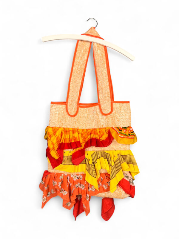 Scarf Tote Bag Orange Yellow Red Ruffled Scarf Tote Bag Orange Yellow Red Ruffled
