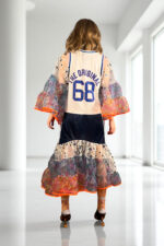 Floral Patchwork Dress Blue Bandana Front Floral Patchwork Dress Blue Bandana Front