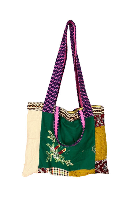 Upcycled Patchwork Tote Bag Multicolor Upcycled Patchwork Tote Bag Multicolor