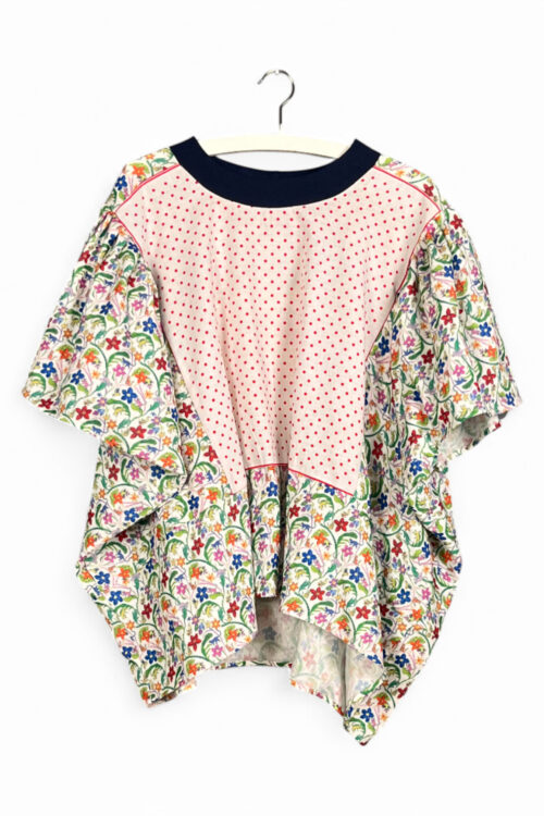 Floral Patchwork Orange Bloom Top