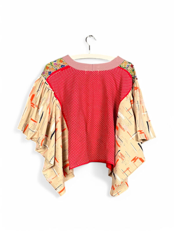 Floral Patchwork Orange Bloom Top