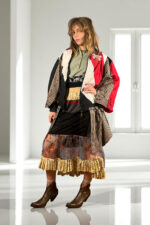 Floral Patchwork Dress Blue Bandana Front Floral Patchwork Dress Blue Bandana Front