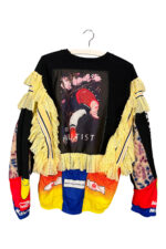 Upcycled Graphic Ruffle Sweater Velo Team Mallorca