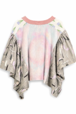 Vintage Scarf Top Lilac Floral Wave