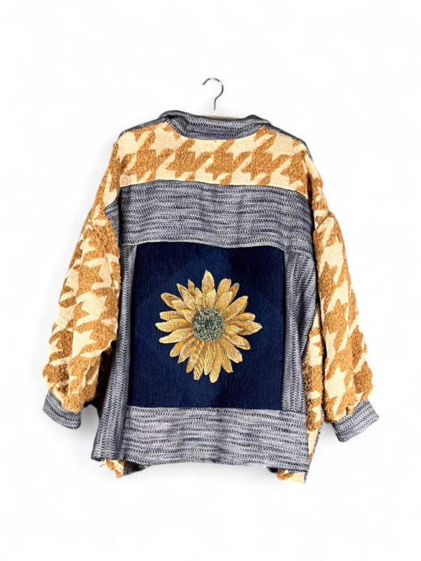 Sunflower Jacket with Houndstooth Sleeves
