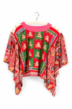 Floral Patchwork Orange Bloom Top Floral Patchwork Orange Bloom Top