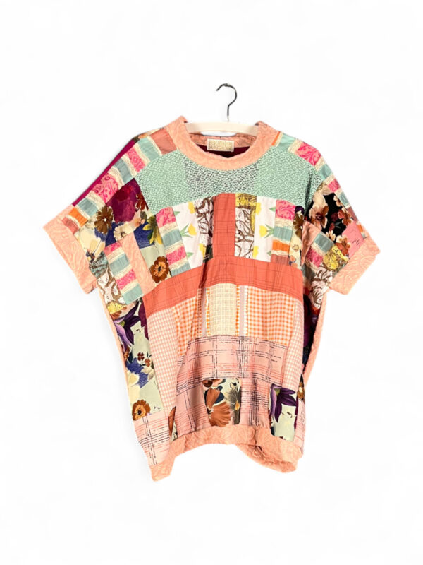 Patchwork Top Peach Multicolor