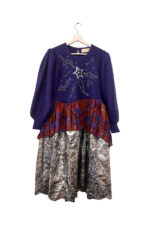 Upcycled Violet Dress With Framboise And Silver Layers