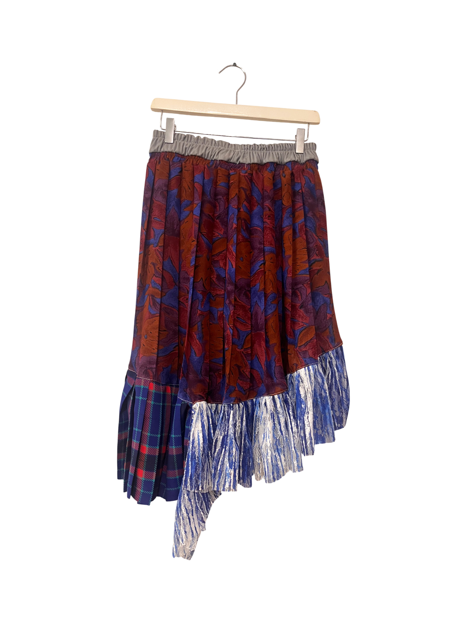 Upcycled Framboise And Tartan Skirt Upcycled Framboise And Tartan Skirt