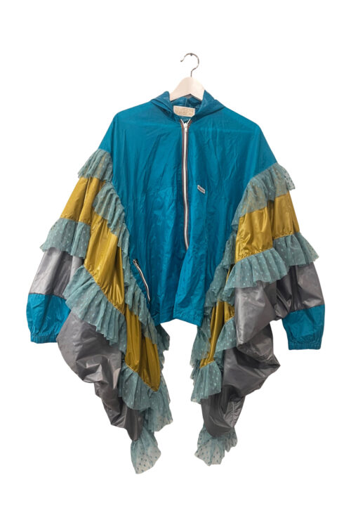 Turquoise Ruffle Reconstructed Windbreaker Turquoise Ruffle Reconstructed Windbreaker