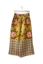Floral Wide Pants in Mustard Pink and Beige